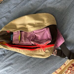 Kavu Tan and Purple Belt Bag